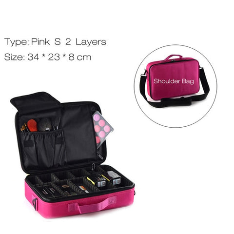 Women Fashion Cosmetic Bag Travel Makeup Organizer Professional Make Up Box Cosmetics Pouch Bags Beauty Case For Makeup Artist