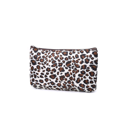 Women Travel Cosmetic Bag Leopard Prin Toiletry Wash Makeup Organizer Multi function Nylon Cloth Zip