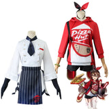 Game Genshin Impact Cosplay Costume Amber Eula Lawrence Women Pizza Waiter Lovely Uniform Halloween Party Suit