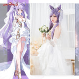 In Stock UWOWO Genshin Impact Keqing Cosplay Costume Exclusive Pure White Bride Wedding Dress Cosplay Halloween Costume