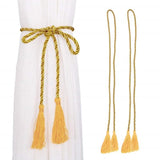 1/2Pc Curtain Gold Tassel Tie Rope Curtain Clip Tiebacks for Curtains Accessories Gold Tie Backs Polyester Curtain Holder