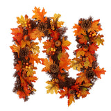 1.8M Artificial Vine Red Autumn Maple Leaf Fake Garland Plants Foliage String Christmas Garden For Thanksgiving Christmas Decor