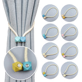 1 Pair Double Color Polyester Filament Tieback Holder Hooks Ball Portable Buckle Clip Curtain Supplies Magnetic Home Decor