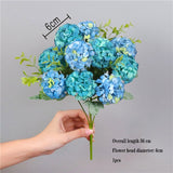 10 flower head peony artificial flowers   bouquet wedding decoration home table decoration sky blue fake flowe
