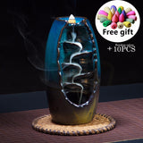 100 Pcs Backflow Incense Burner With Tray Colorful Fragrance Scent Tower Incense Mixed Scent Aromatherapy Fresh Air Aroma Spice