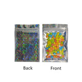 100Pcs Clear Star Laser Aluminum Foil Zip Lock Package Bag Mylar Snack Candy Gifts Packaging Resealable Zipper Storage Pouches