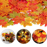 100pcs 8cm Artificial Silk Maple Leaves for Home Christmas Decoration Wedding Party Scrapbooking Mixed Fall Fake Flower Vivid