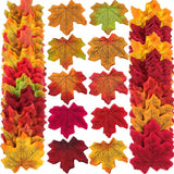 100pcs 8cm Artificial Silk Maple Leaves for Home Christmas Decoration Wedding Party Scrapbooking Mixed Fall Fake Flower Vivid