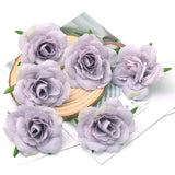 100pcs White Rose Artificial Silk Flower Heads Decorative Scrapbooking For Home Wedding Birthday Decoration Fake Rose Flowers