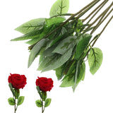10PCS 33cm Simulation of Artificial Plastic Stem Flower Pole with Leaves Rose Stem Flower Holding Wedding Decoration