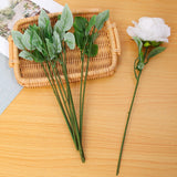 10PCS 33cm Simulation of Artificial Plastic Stem Flower Pole with Leaves Rose Stem Flower Holding Wedding Decoration