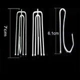 10PCS white Metal Single Hook Four Fork Curtain Tape Hook Curtain Cloth Ring Clamp Tracks DIY  Home Accessories