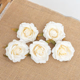 10pcs White Silk Artificial Rose Flowers Heads Scrapbooking for Home Wedding Birthday Cake Decoration Fake Flower