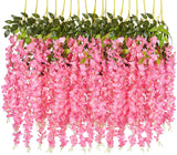 12Pcs 110CM Wisteria Artificial Flower Wreath Hanging On The Wedding Garden Outdoor Greening DIY Party Home Garden Decoration