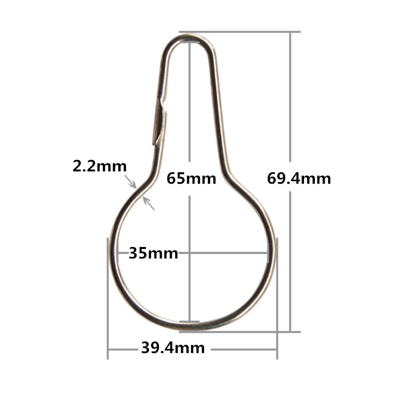12pcs Iron Curtain Open Gourd Rings Carabiner Keychain Clip Window Curtains Hook Accessories Bath Shower Curtains Rods Clamp