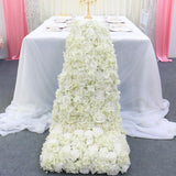 150cm custom party wedding decor table runner trailing paving road lead artificial flower row wall rose hydrangea peony carpet