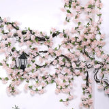 170CM Fake Cherry Blossom Vine Artificial Flowers Sakura DIY Rattan  Wall Hanging Garland Party Wedding Wreath Decor