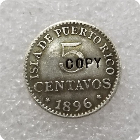1896 PUERTO RICO 5 CENTAVO COPY coin