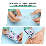 18set=54pcs 1 Oz Empty Refillable Travel Bottles Container with Keychain Holder with Flip Cap Bottle Holders Wristlet Keychain