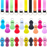 18set=54pcs 1 Oz Empty Refillable Travel Bottles Container with Keychain Holder with Flip Cap Bottle Holders Wristlet Keychain