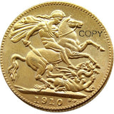 (1902-1910) 9PCS Dates For Chose KING EDWARD VII MATT PROOF GOLD PLATED 1 SOVEREIGN (1LSD) COPY COINS
