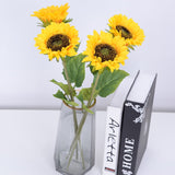 1Big Head Beautiful Yellow Sunflower Bouquet Silk Flower  Artificial Flower DIY Home Garden Party Wedding Decoration
