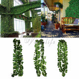 1Piece 2.3m Green Artificial Plants Fake plants Sleaf Rohdea Grape Ivy Vine Fake Foliage Party Garden Indoor outdoor Home Decor