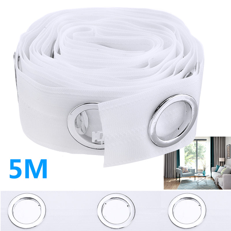 1pc 5 Meters Eyelet Curtain Tape Polyester Iron With 40 Round Eyelet Rings For Curtains Blinds Curtain Accessories