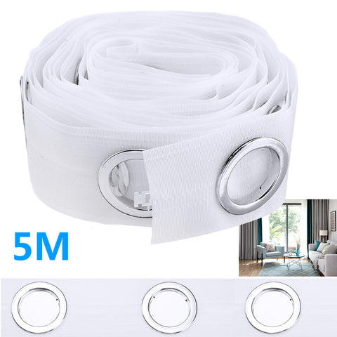 1pc 5 Meters Eyelet Curtain Tape Polyester Iron With 40 Round Eyelet Rings For Curtains Blinds Curtain Accessories