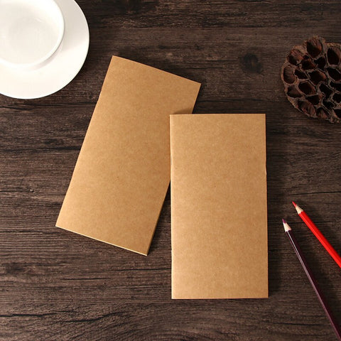 1pc/lot Blank Kraft Sketchbook 110mmx210mm Traveler's Notebook Planner Memo Diary Notebook Standard Style Paper Book Party Gift