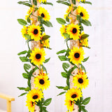 2.3M Artificial Yellow Sunflower Garland Flower Vine Wedding Floral Arch Decor Silk House Decoration Garden Decoration