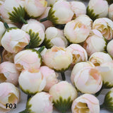 20/30pcs 2cm Artificial Rose Bud Small Silk Flower Tea Bud Head For Wedding Home Party Decoration DIY Wreath Scrapbooking Crafts