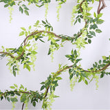 200cm Long Artificial Silk Wisteria Flower Vine for Wedding Arch Decoration Fake Flower Ivy Home Rattan DIY Wall Backdrop Decor