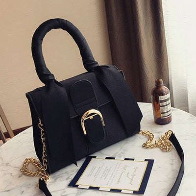2018 Luxury Messenger Bags Women Bowkno Chains Flap Bag Ladies Fashion Solid Color Shoulder Bags Female Designer Black Handbags