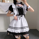 2022 Black Cute Lolita Maid Costumes Girls Women Lovely Maid Cosplay Uniform Animation Show Japanese Outfit Dress Clothes