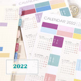 2022 Calendar Stickers Kawaii Stationery Sticker Agenda Planner Mark Label Schedule Weekly Daily Planner Organizer Supplies