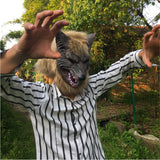 2022 Halloween Latex Rubber Wolf Head Hair Mask Werewolf Gloves Costume Party Scary Props Holiday Decoration Festival Gifts