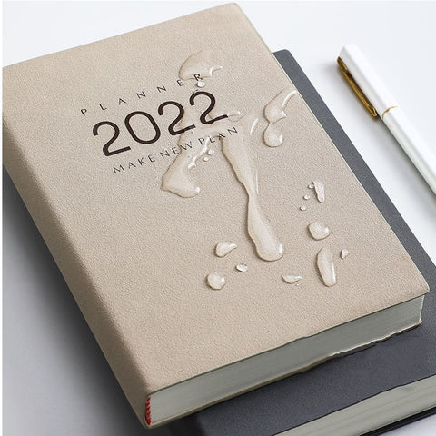 2022 A5 Notebook Office 365 School Supplies Time Planner Schedule Agenda Notepad Business Soft Leather Meeting Sketchbook