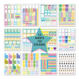 2022 Planner Stickers Pack Scrapbooking Bullet Journal Supplies Diary Stickers for Notebooks Vintage Kawaii Stationery Stickers