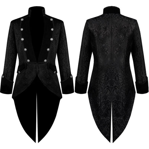 2022 Steampunk Men Medieval Dress costume Velet Stand Collar Tailcoat Gothic Vampire Cosplay Costume Jacket Coats S-2XL