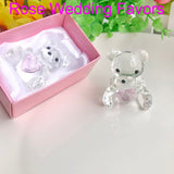 (20pcs/Lot)+Choice Crystal Collection Pink Teddy Bear Figurines For Baby Girl Baptism Favor Birthday Party Giveaway