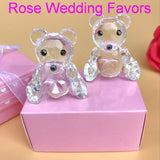 (20pcs/Lot)+Choice Crystal Collection Pink Teddy Bear Figurines For Baby Girl Baptism Favor Birthday Party Giveaway