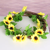230cm Silk Artificial Flowers Sunflowers Ivy Vine Plastic Fake Flowers for Home Decoration Summer Rattan String Hanging Leaves