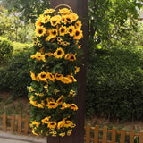 240cm Artificial Flowers Fake Silk Sunflower Ivy Vine with Green Leaves Hanging Garland Home Garden Fences Party Decorations