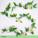 250CM/lot Silk Roses Ivy Vine with Green Leaves For Home Wedding Decoration Fake leaf diy Hanging Garland Artificial Flow