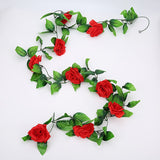250CM/lot Silk Roses Ivy Vine with Green Leaves For Home Wedding Decoration Fake leaf diy Hanging Garland Artificial Flow