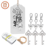 25pcs/set Key Bottle Opener Angel Wings Keychain with Tags Wedding Party Favor Souvenirs Gifts for Guest