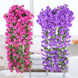 2PCS Artificial Violet-Hanging Flowers Vines Plants Colorful Wedding Party Home Garden Indoor Outdoor Decor Plantas Artificiales