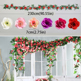 2Pcs Peony Artificial Flowers Silk Rose Ivy flower Vine String 230cm Silk High Simulation Rose Diy home decor Wedding Decoratio