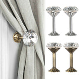 2pcs Shiny Rhinestone Curtain Hook Tieback Wall Mounted Hanging Home Bedroom DIY Decoration Zinc Alloy Exquisite Diamond